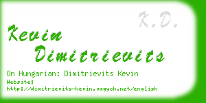 kevin dimitrievits business card